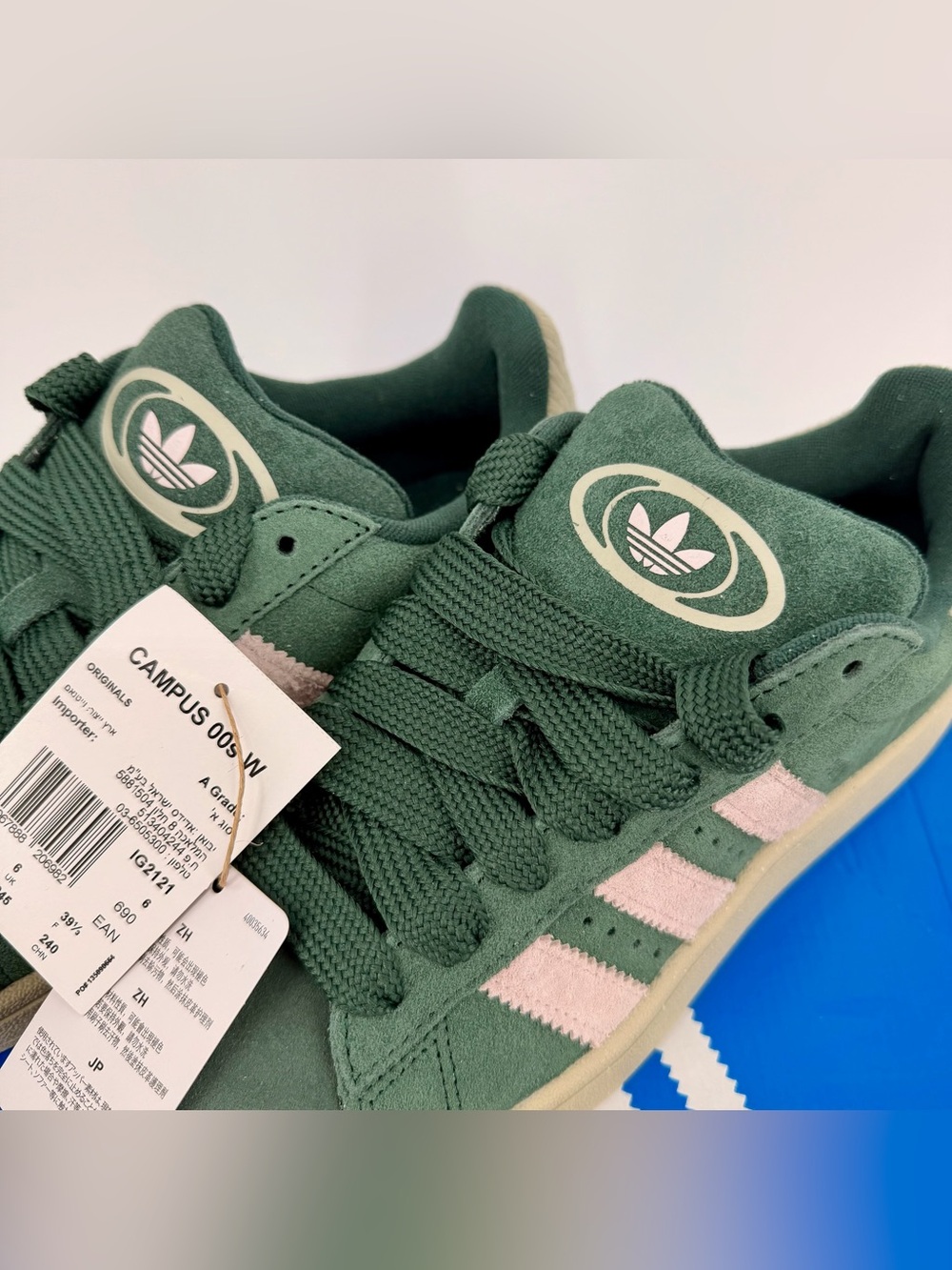 adidas Campus 00s Mineral Green Sandy Pink IG2121 Women’s 7.5 NEW - Picture 2 of 5